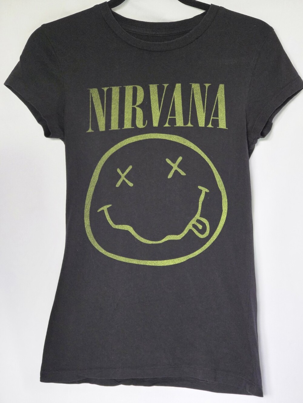 Nirvana Smiley Face Graphic Band Tee Sz Medium (Sm Fit) See Measurements Below
